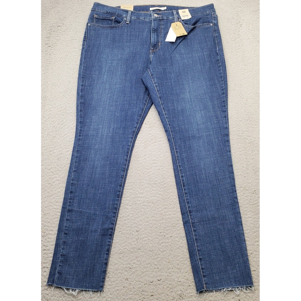 Levi's 311 Shaping Skinny Jeans Womens‎ 34x30 Blue Denim Pockets Stretch Raw Hem
